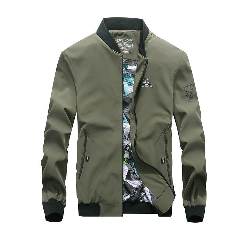 Куртки мужские весна и осень новые мужские молодежные свободные куртки больших размеров куртки с воротником-бейсболкой