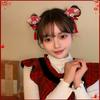 Plush Children Red Bow Hairpin Cat Ears Hanfu Hair Sticks All-match Ancient Style Hairpin  Girls