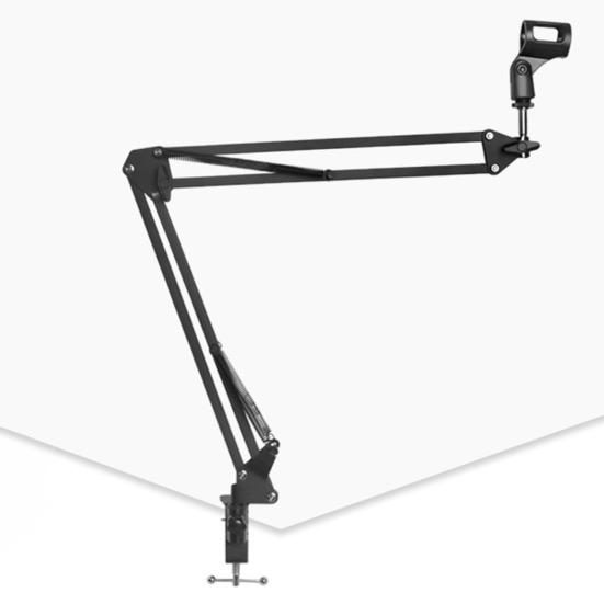 Складная подставка для микрофона, зажим с универсальным гибким адаптером, вращение на 360 градусов, двойные опорные пружины
