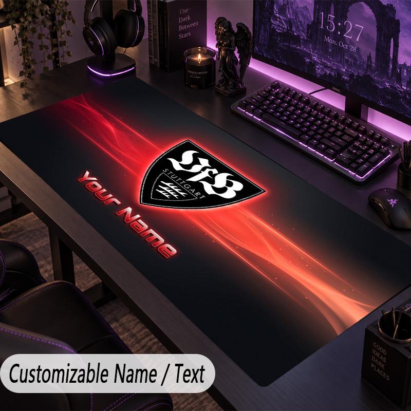 Large Mouse PadVfB Stuttgart FC Custom Name Text Personalized Desk Mat Non Slip Gaming Pad