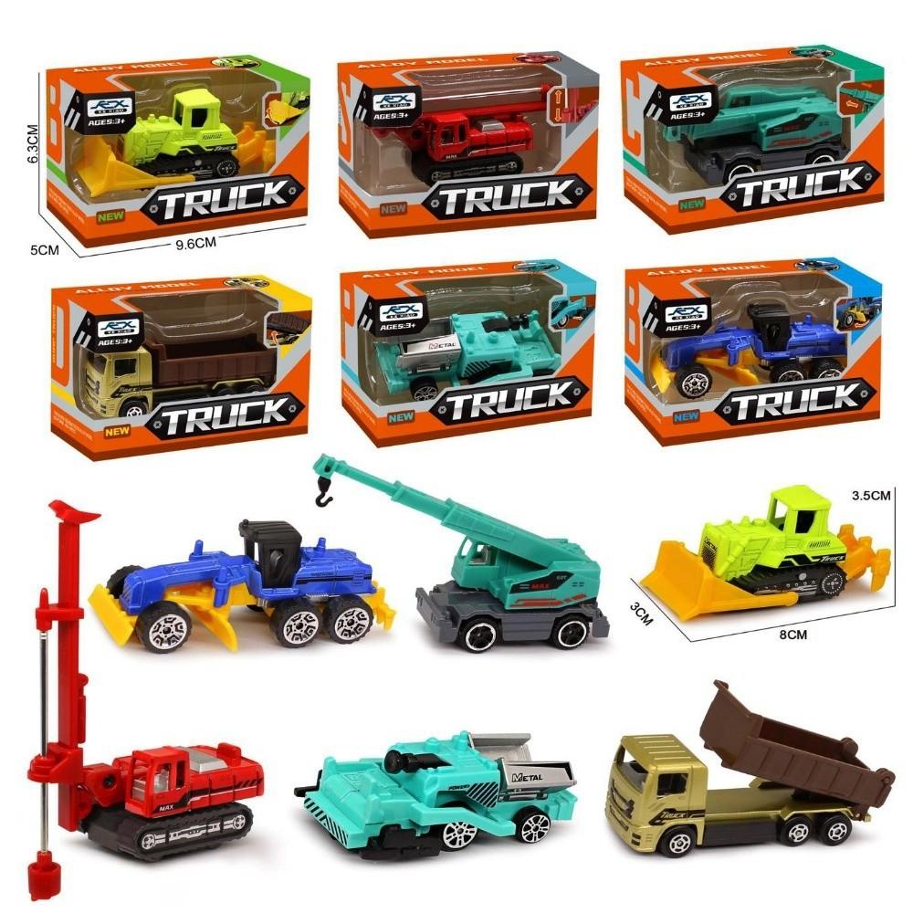 4/6pcs Mini Alloy Engineering Truck Loader 1:64 Simulation Metal Car Model Toy  Sliding Boy Gift