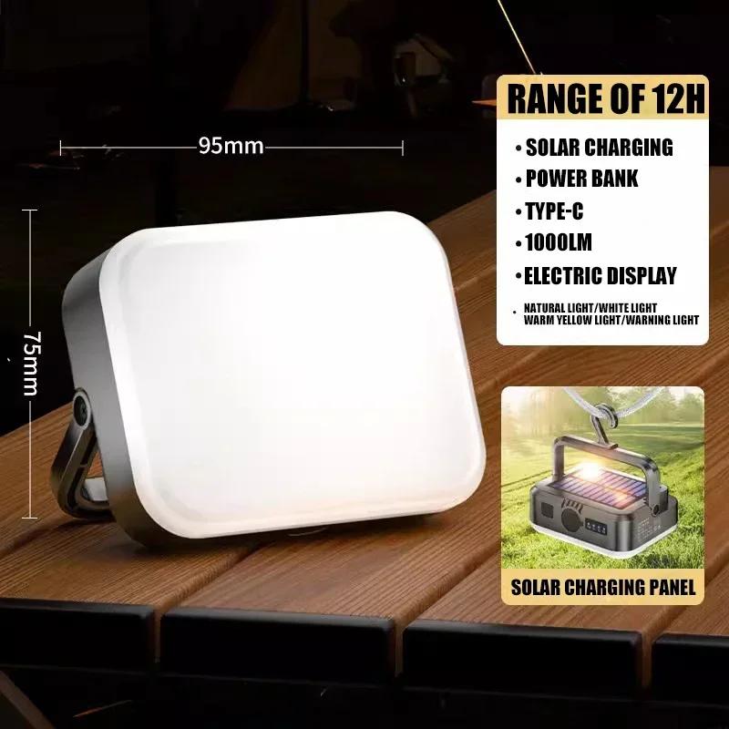 Multifunctional LED Camping Light USB Charging Portable Tent Lantern Emergency Flashlight Night 4 Modes Dimming Outdoor Hiking