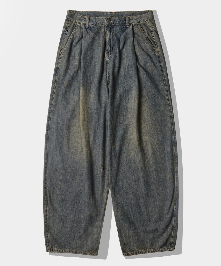 Dimiteulibeullaeg Asi Essential Curved Balloon Denim Pants_Linen-Like Yellow Wash
