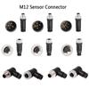 4 5 8 Pin M12 Sensor Connector Waterproof Screw Threaded Coupling M12 Aviation Plug Household