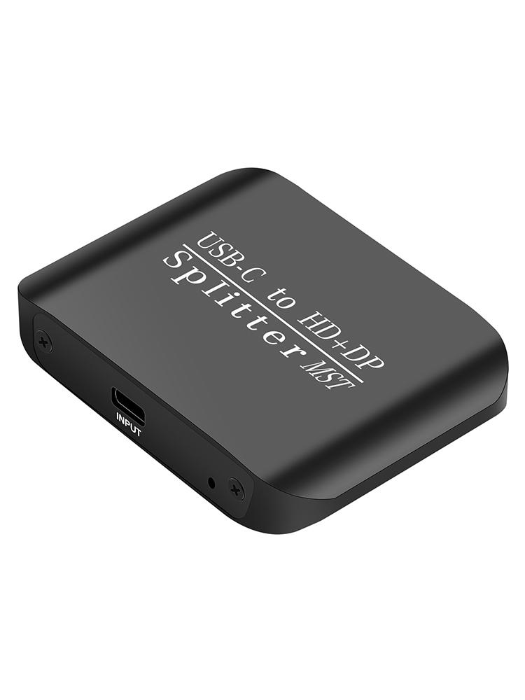 Разветвитель Type-C на HDMI+DP 1x2 для ноутбука MST Дисплей на два экрана Один вход два выхода