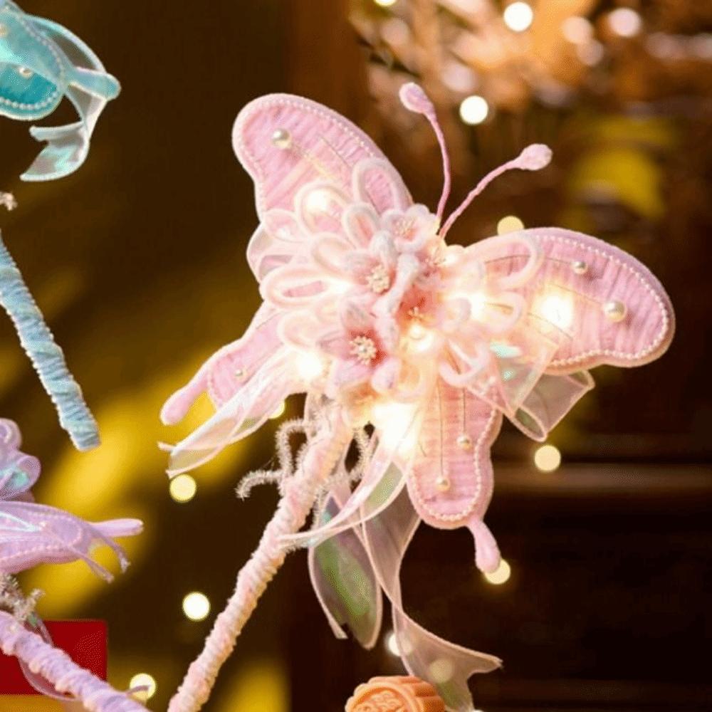 Iron Wire Strip Stick Butterfly-shaped Lantern DIY Kit Mid-Autumn Festival Lantern Hanfu Props