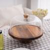 12-Inch Wooden Round Cake Box Pastry Storage Holder Dessert Container Cover Case Cake Cupcake Storage Display Rack Accessories