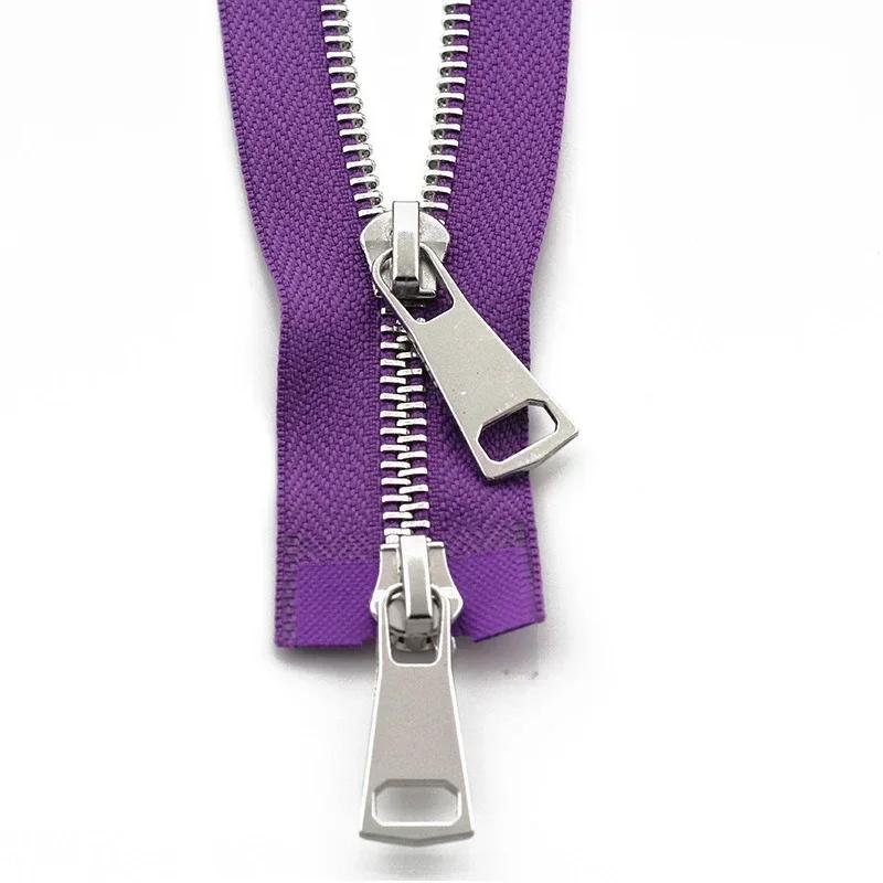 1-5 шт. 5# Металлические молнии 70/90/120 см Двусторонние разъемные молнии для пуховика Автоматическая блокировка Застежка-молния Швейный аксессуар для одежды