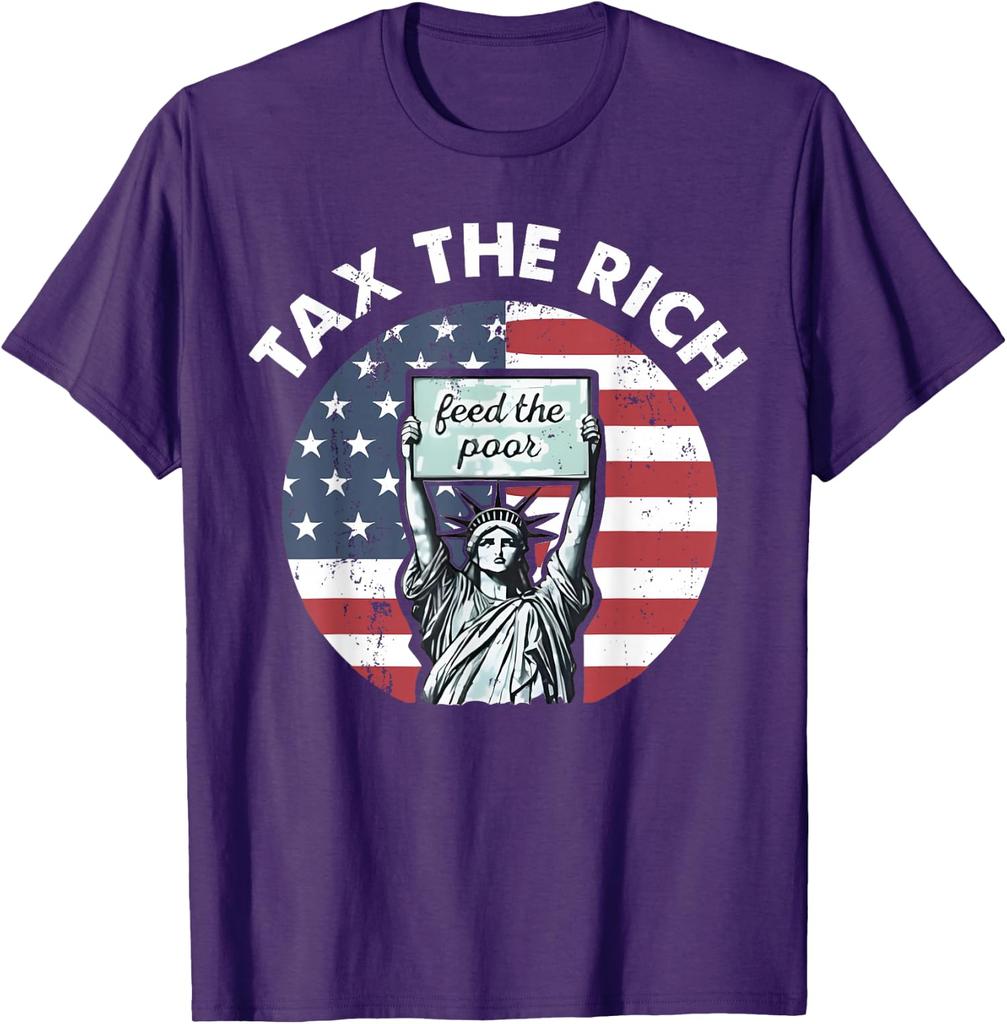 Vintage Tax The Rich Feed The Poor Flag Usa Help Unisex T-Shirt 4