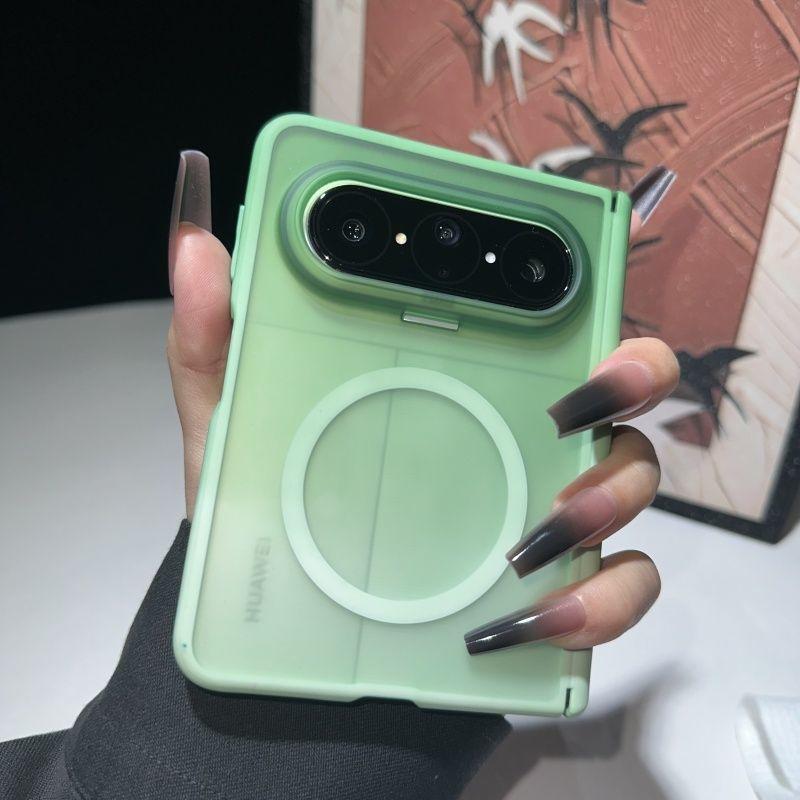 Case For Huawei Pura X Max Skin-feel Matte Gradient Magnetic Case Dual Hinge Full Body Cover
