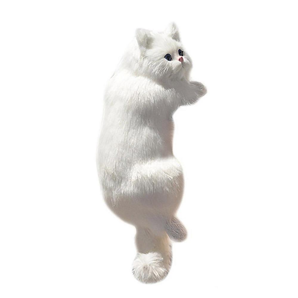 Decoration Realistic Cat Stuffed Doll Furry Hanging Lifelike Cat Plush Toy Crafts