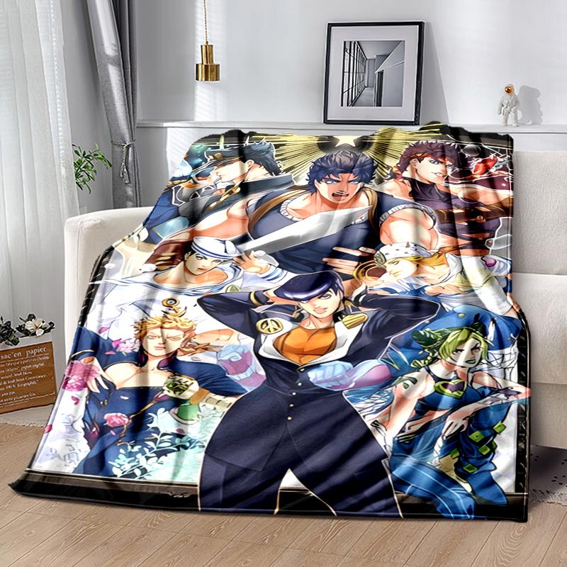 1pc Blanket JoJo's Bizarre Adventure3 Print Design, Lightweight Blanket for Sofa, Bed- Soft &Warm, Gift for All Seasons like Christmas, Halloween