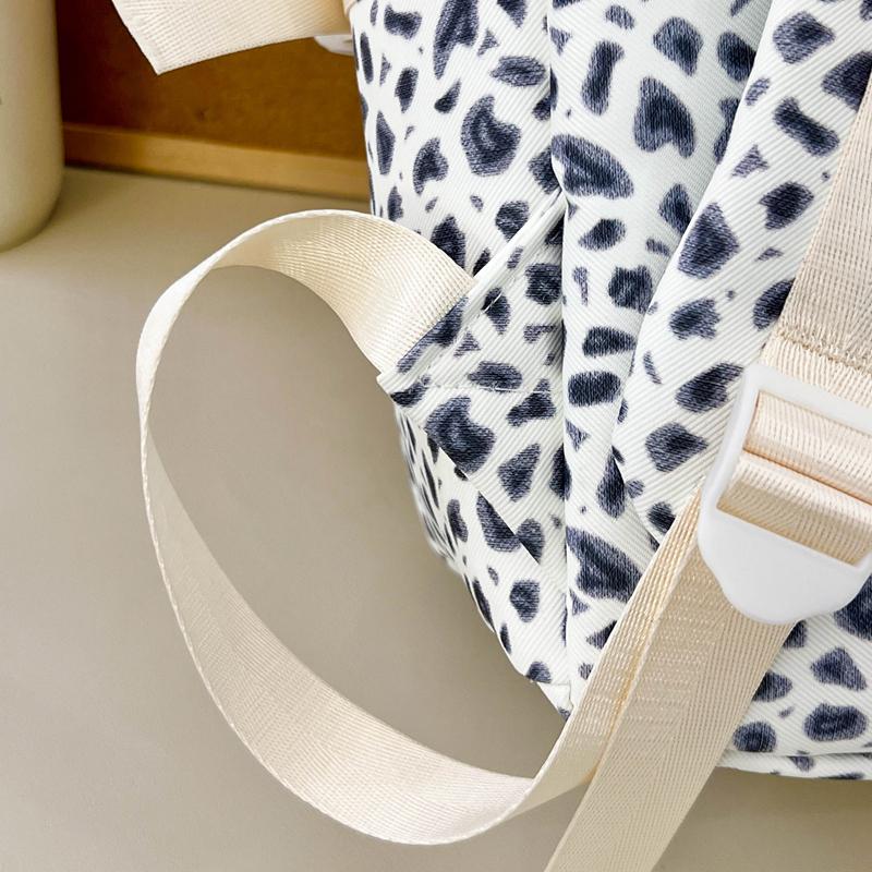 Cow Leopard Print Backpack Junior Senior High School Student Schoolbag Female Campus Backpack