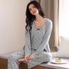 Women's Autumn/Winter Modal Pajama Set: Long Sleeves, Long Pants, and Camisole with Chest Pad
