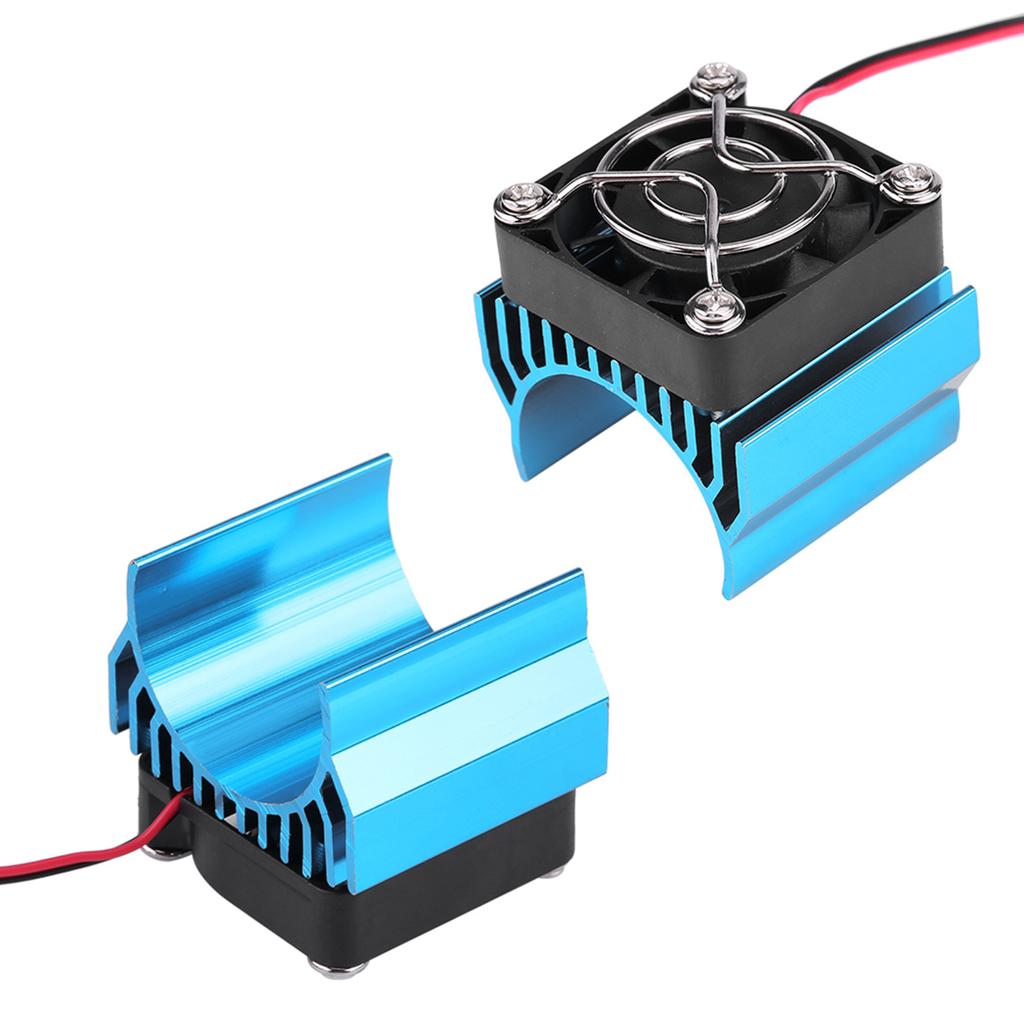 Heat Sink With Cooling Fan for 1/10 Scale Electric RC Car 540 / 550 / 3650 Motor (Blue)
