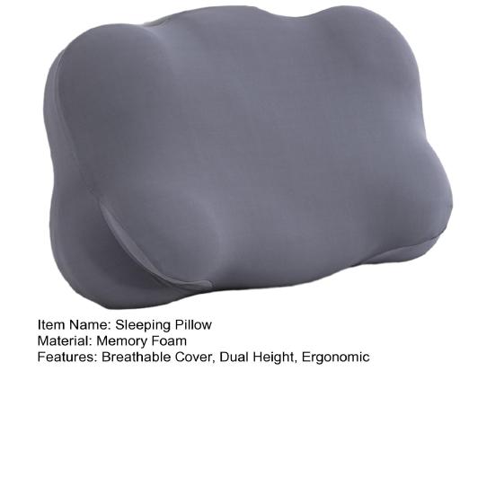 Эргономичная подушка для сна из пены с эффектом памяти, подушка-облако с контурным дизайном, подушка с двойной высотой для поддержки шеи с туннелями для рук для спящих на боку, спине, животе