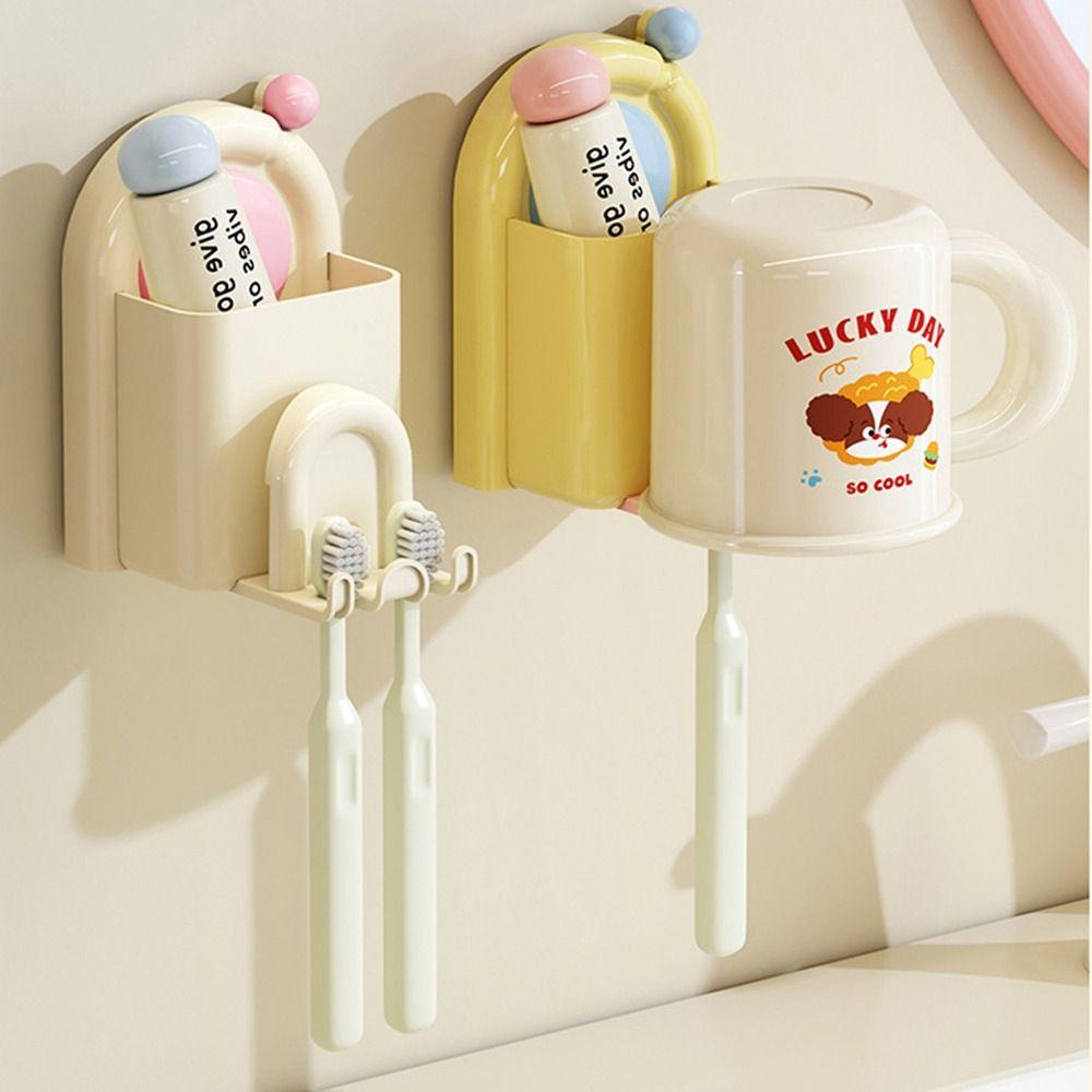 Настенный держатель для зубных щеток без сверления Водонепроницаемая стойка для хранения зубных щеток Органайзер для ванной комнаты