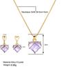 Fashionable Heart Shaped Crystal Necklace Drop Earrings Stylish Jewelry Set Elegant Ear Dangle Alloy Material for Women