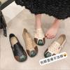 2024 летние новые ретро этнические туфли Doudou большого размера женские туфли на плоской подошве с одной педалью, подходящие по цвету женские мокасины