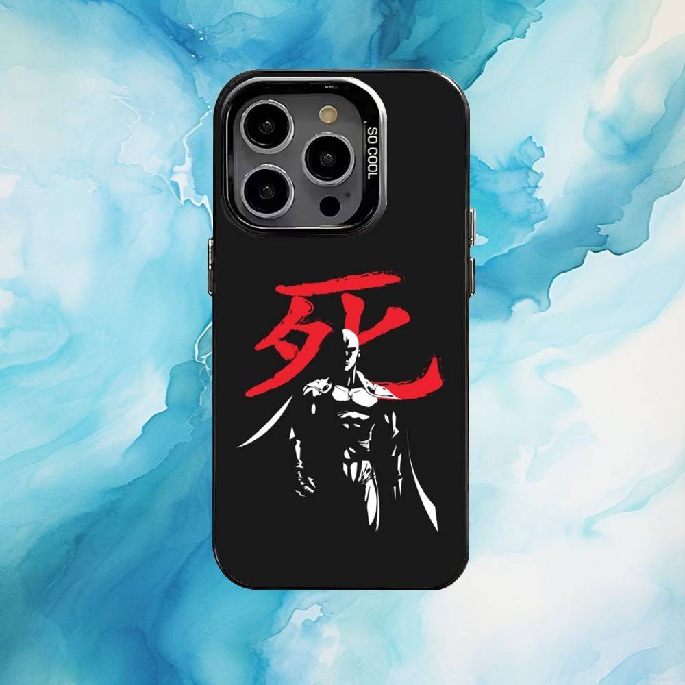 One P-Punch Man S-Saitama Phone Case For iPhone17,16,15,14,13,12,11 Plus,Pro Max Black Candy silver phone case
