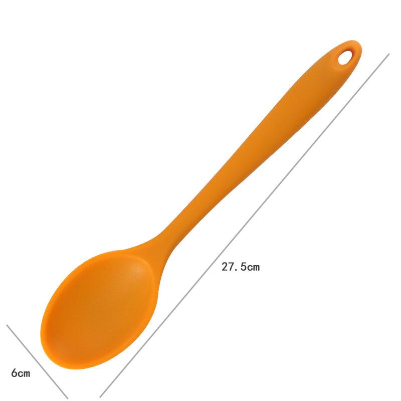 JCD 1pc Soft Silicone Food Grade Long Handled Heat-Resistant Soup Spoon For Stirring Eating Cooking Tableware Accessories