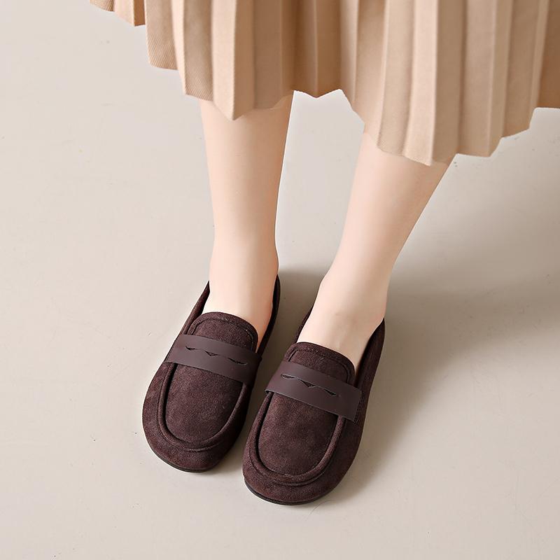 Женская обувь 2024 года, высококачественные женские туфли-лодочки без застежек, повседневные туфли-лодочки для отдыха на открытом воздухе, женские туфли с круглым носком и мягкой подошвой, большие размеры, женская обувь