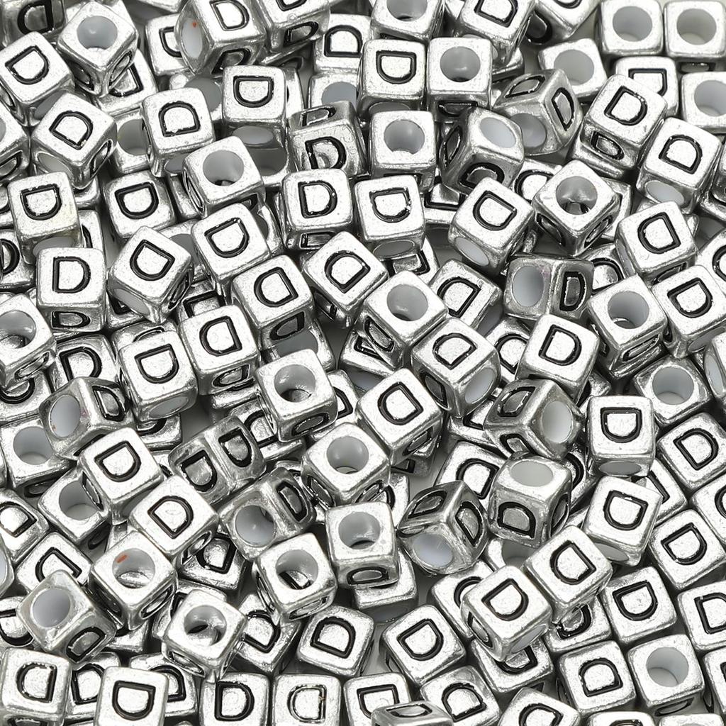 Acrylic English Letter Cube Beads For DIY Necklace Bracelet Earrings Jewelry Making Craft Accessories