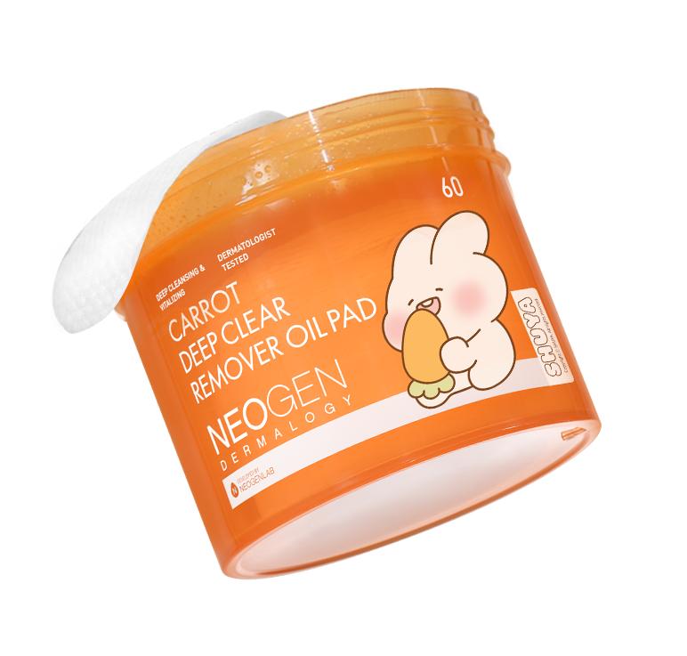 [SHUYA X NEOGEN] Neogen Dermalogy Carrot Deep Clear Oil Pad 150 мл (60 пэдов)