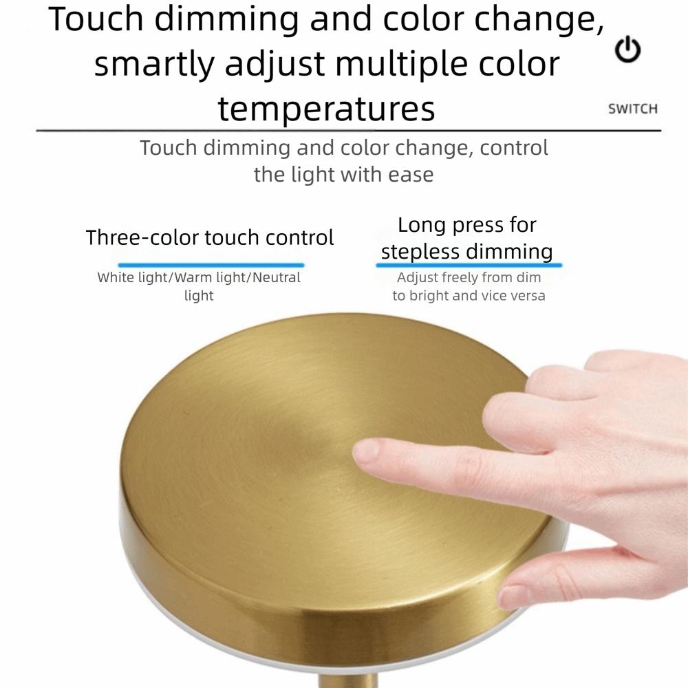 Stepless Dimming Touch Sensor Lamp Three Colors Wireless Reading Lamp Desk Lamp  Club Decoration