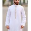 Islamic Muslim Arabic Men's Robe Long Sleeve Embroidered Stand Collar Arabian Thobe  Men