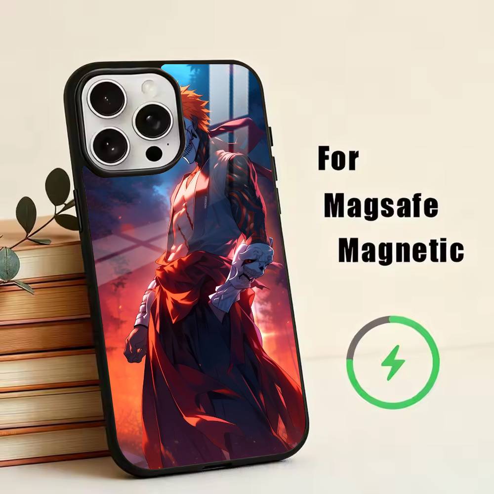 Чехол для телефона Bleach Куросаки И-Ичиго для iPhone 17, 16, 15, 14, 13, 12, 11 Plus, Pro, Магнитный для Magsafe, Беспроводная зарядка