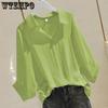 3/4 Sleeve Cotton Large Size Women's Loose Shirt Female Summer Simple Pullover V-neck Bat Sleeve Top Polo Shirt