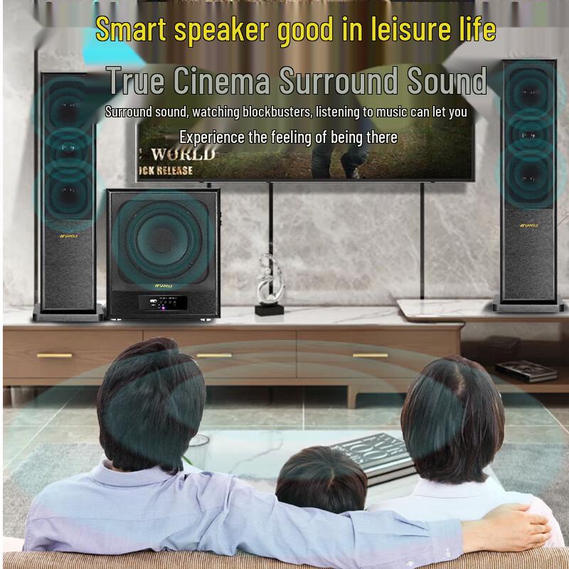 Домашняя KTV система объемного звука Sansui 60C с беспроводными микрофонами