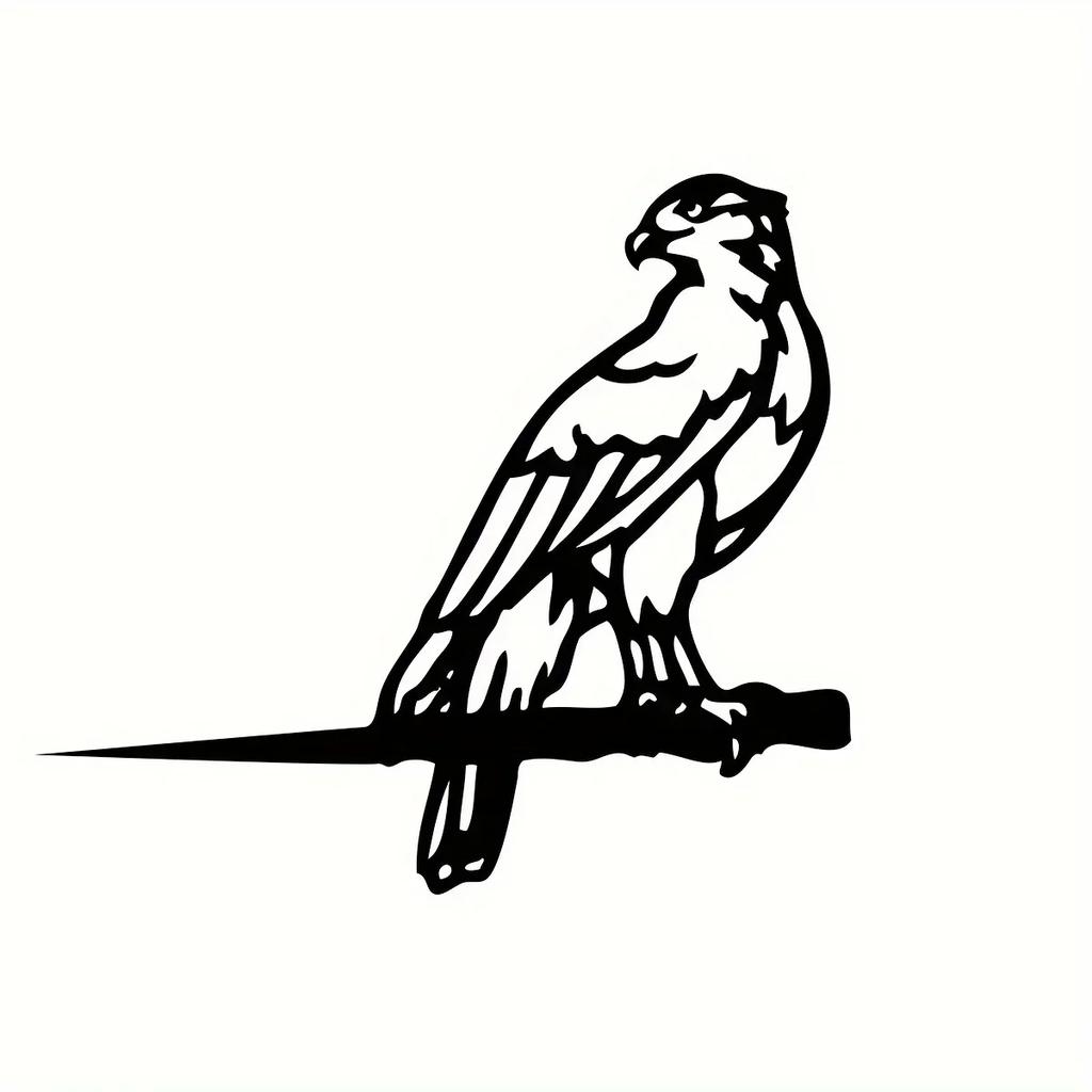 Metal Hawk Silhouette Rustic Birds of a Feather Decor for Outdoor Spaces, Ideal for Home, Garden, and Patio Decorations