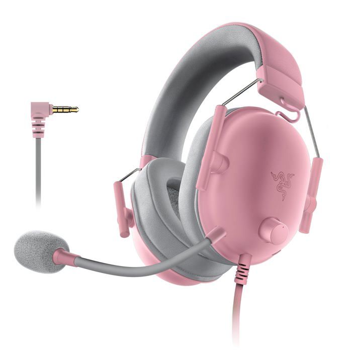 Casque avec Microphone - Razer - BlackShark V2 X - Couleur Rose - Annulation de bruit - Filaire