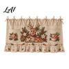 Handmade Holiday Oven Cover Christmas Skirt with Pockets Festive Snowflake Elk Red Birds Santa Stove Curtain for Home Cooking Essentials Kitchen