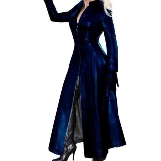 Женская куртка из искусственной кожи на молнии, облегающий стильный элегантный плащ с воротником-стойкой на осень-зиму