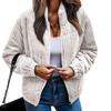 Winter Zipper Coats Fashion Jackets For Women 2023 Outwear Clothing Tops Fleece Long Sleeve Solid Color Pit Strip Clothes 23516