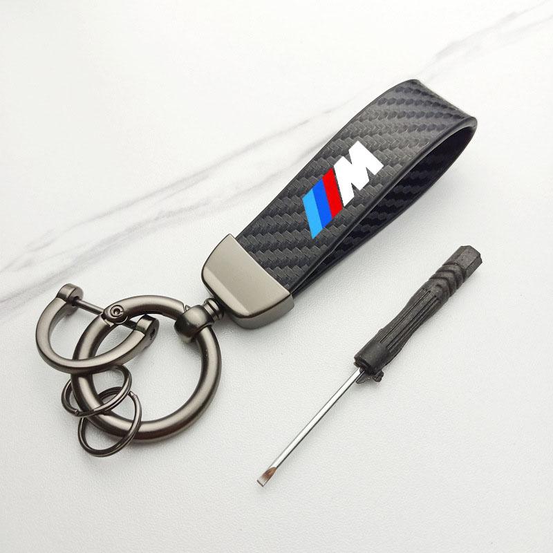Car Carbon fiber Key Ring Chain Holder Car Key Ring For BMW M Power X1 e84 X3 f25 X5 e53 x6 e71 ix3 i3 320i 330d M4 1 3 5 Series mkhr65