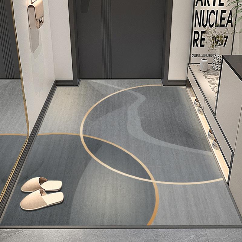 Home Floor Mat Advanced Sense Entrance Door Crystal Velvet Floor Mat Household Cutting Door NonSlip Foot Pad