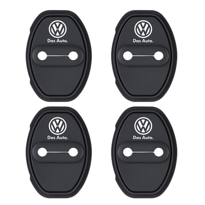 2026 New Car Sticker Car Sticker 4Pcs Car Door Lock Buckle Protective Cover Stickers Badge For Volkswagen VW R Polo Passat Rline Golf 4 IF9