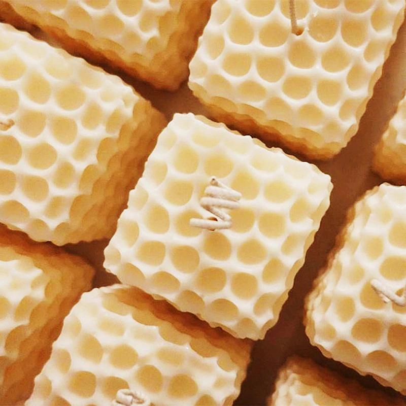 1Pc Cube Honeycomb Scented Candle Plaster Silicone Mold Food Grade Chocolate Mousse 3D Cube Shape Molds Wedding Gift Home Decoration
