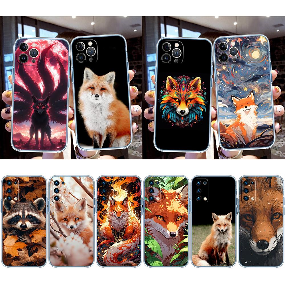 RE31 fox cute Transparent Phone Case for Samsung Galaxy A04 A04S A14 A23 A34 A54 M23 M33 M52 M53
