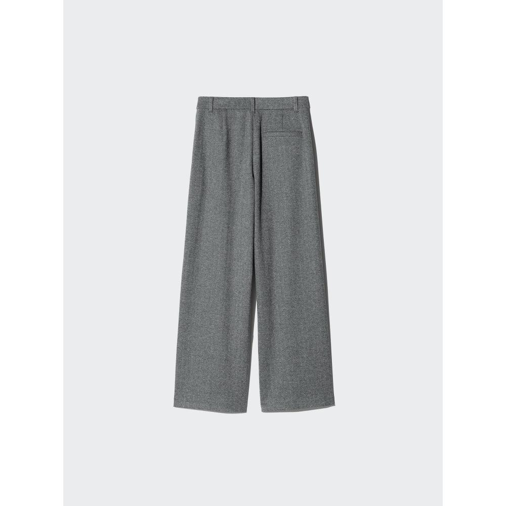 Uniqlo Япония Хлопковый трикотаж Широкие брюки Елочка