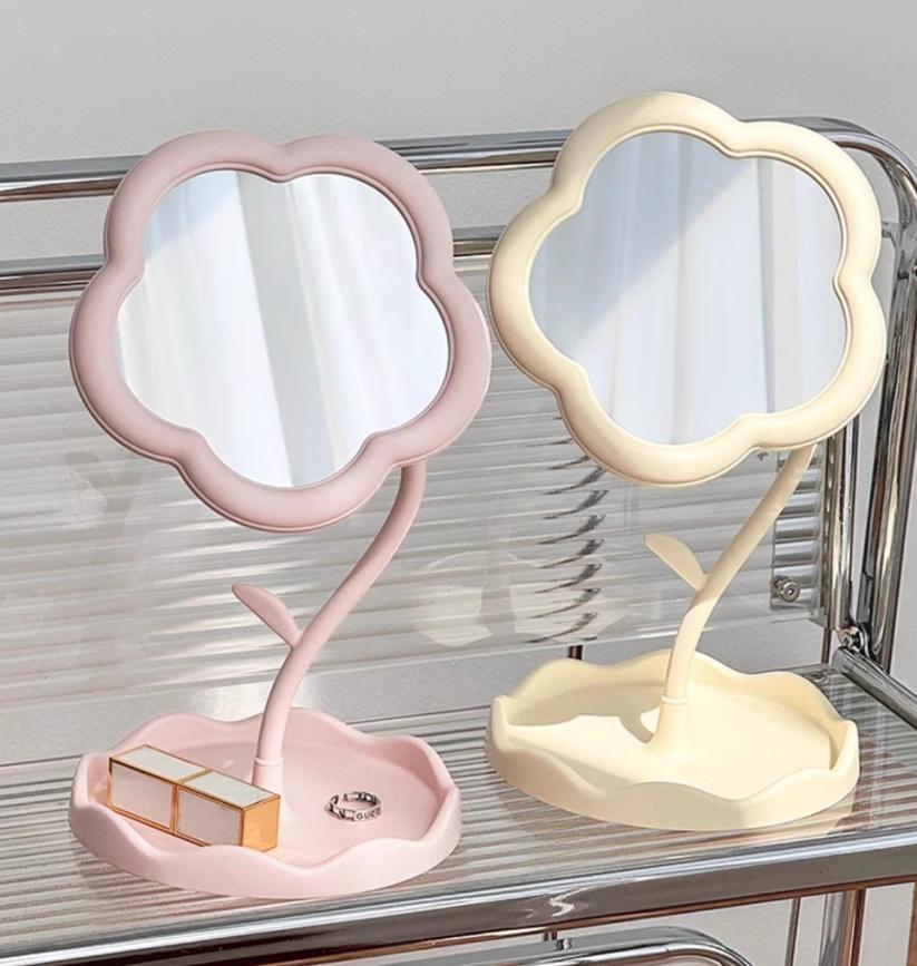 Desktop Sunflower Style Makeup Mirror For Girls Dressing Hanging Jewelry Beauty Mirror For Bedroom Dormitory Dressing Mirror