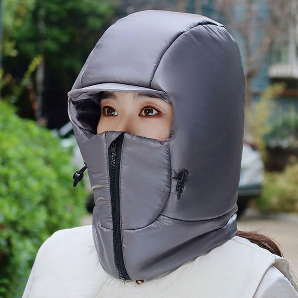 Теплая шапка-ушанка с интегрированной маской для лица и ушей, меховая шапка для улицы, защита шеи, маска для мужчин и женщин
