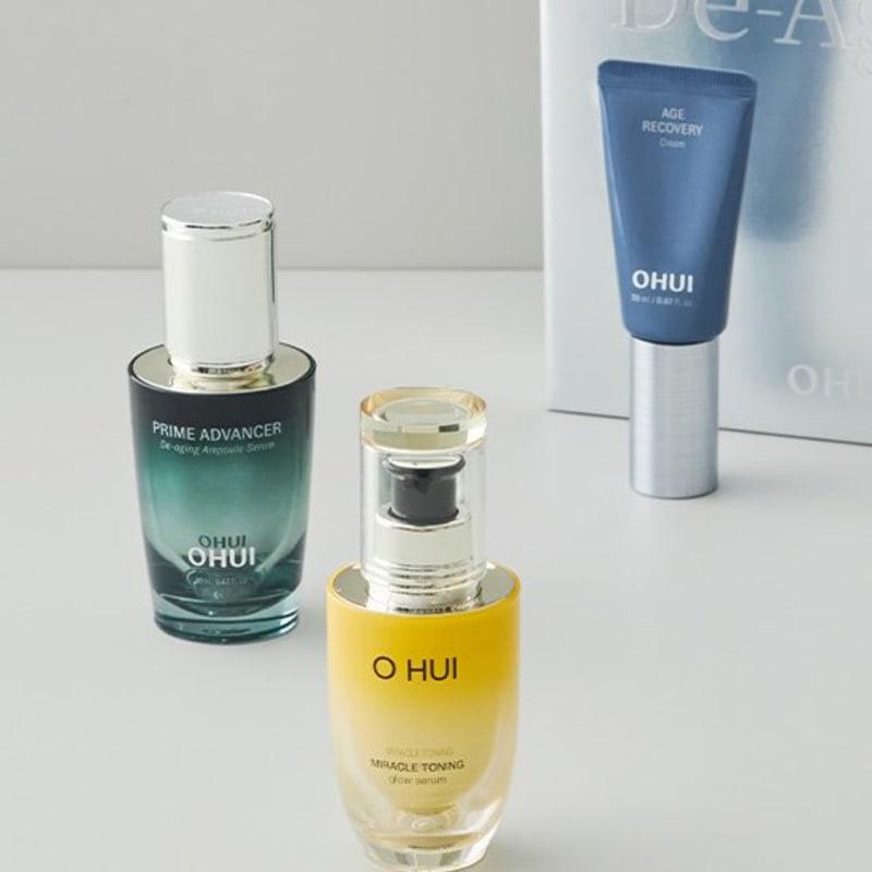 Ohui De-aging Solution Starter 3-piece Gift Set (Glow Serum 20ml + De-aging Ampoule Serum 20ml + Age Recovery Cream 20ml)