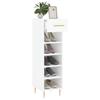 Shoe Cabinet High Gloss White 30 x 35 x 105 cm Particleboard