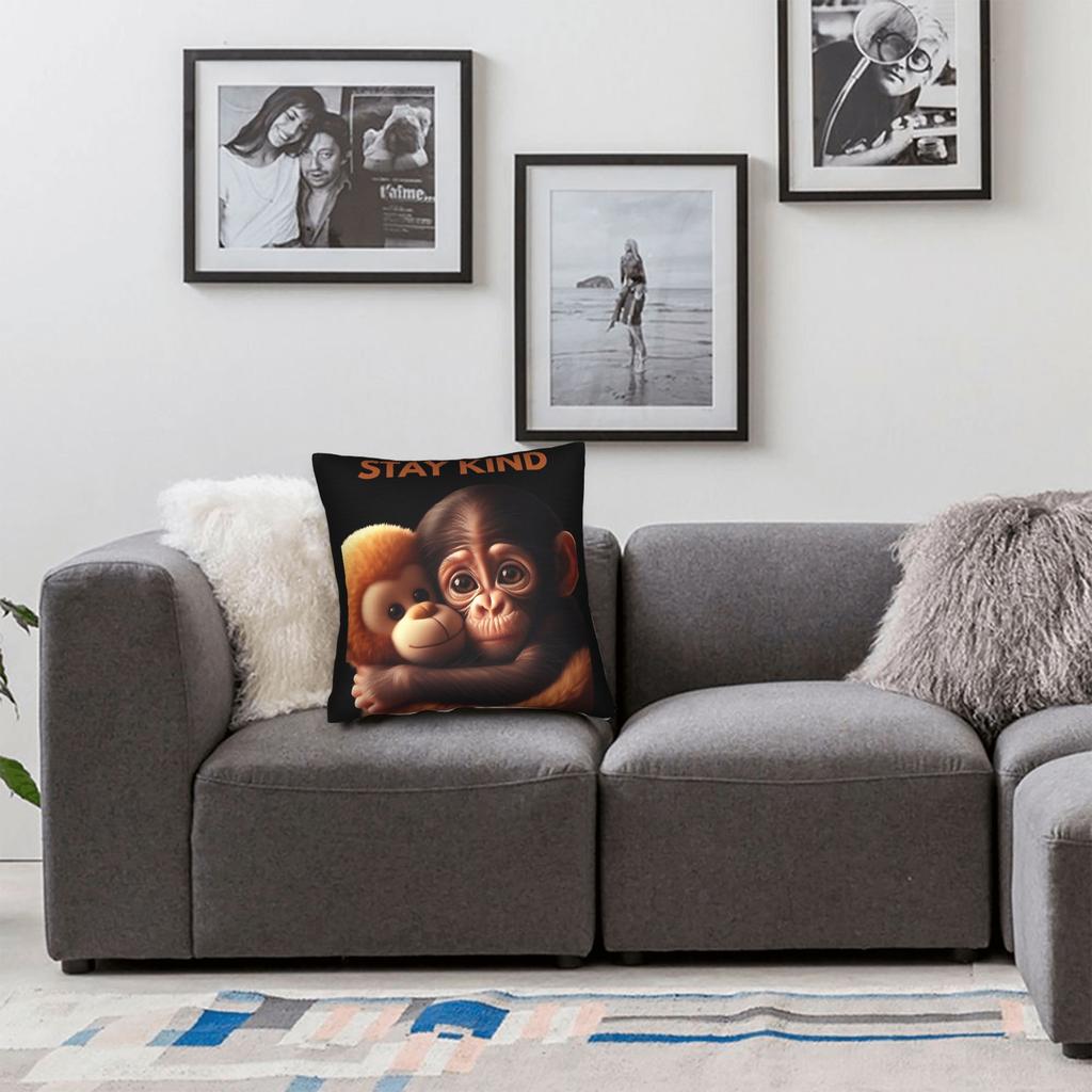 Punch Monkey Sticker Funny And Trendy Cartoon Monkey Pillow Case Morden Pillow Cover Soft Pillowcases For Chair Sofa Home Decor