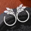 925 Sterling Silver Earrings for Women Exquisite Leaf Fashion Accessories for Wedding Party Bling Bling CZ Jewelry New